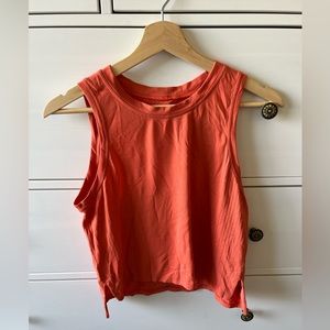 Orange cropped athletic tank